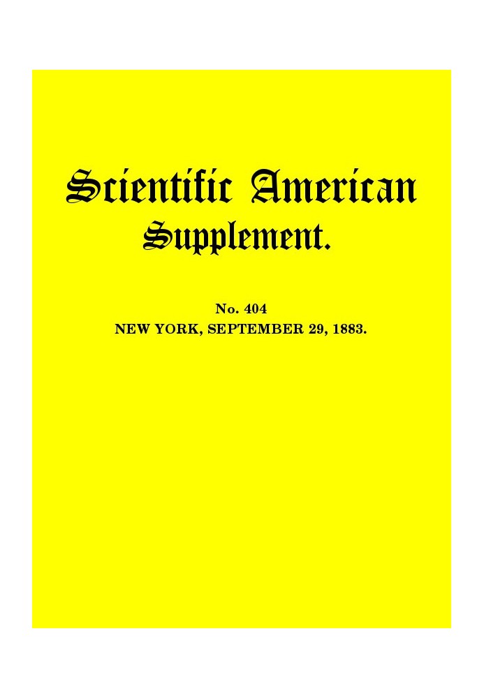 Book Scientific American, September 29, 1883 Supplement. No. 404