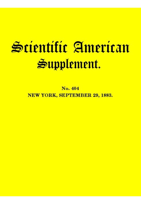 Book Scientific American, September 29, 1883 Supplement. No. 404