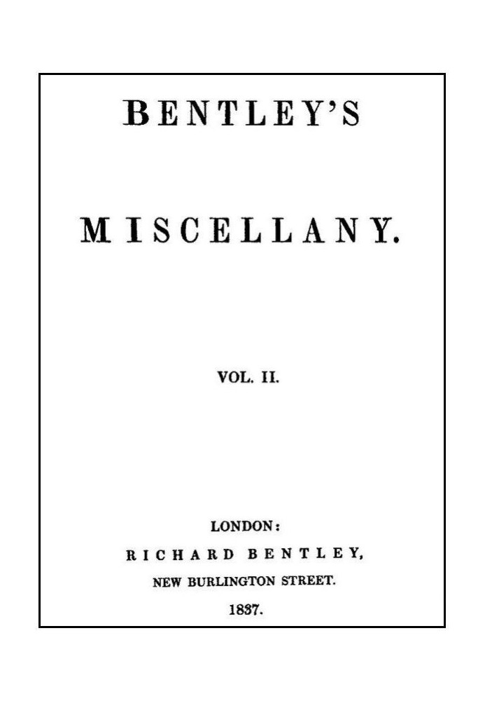 Book Bentley's Miscellany, Volume II