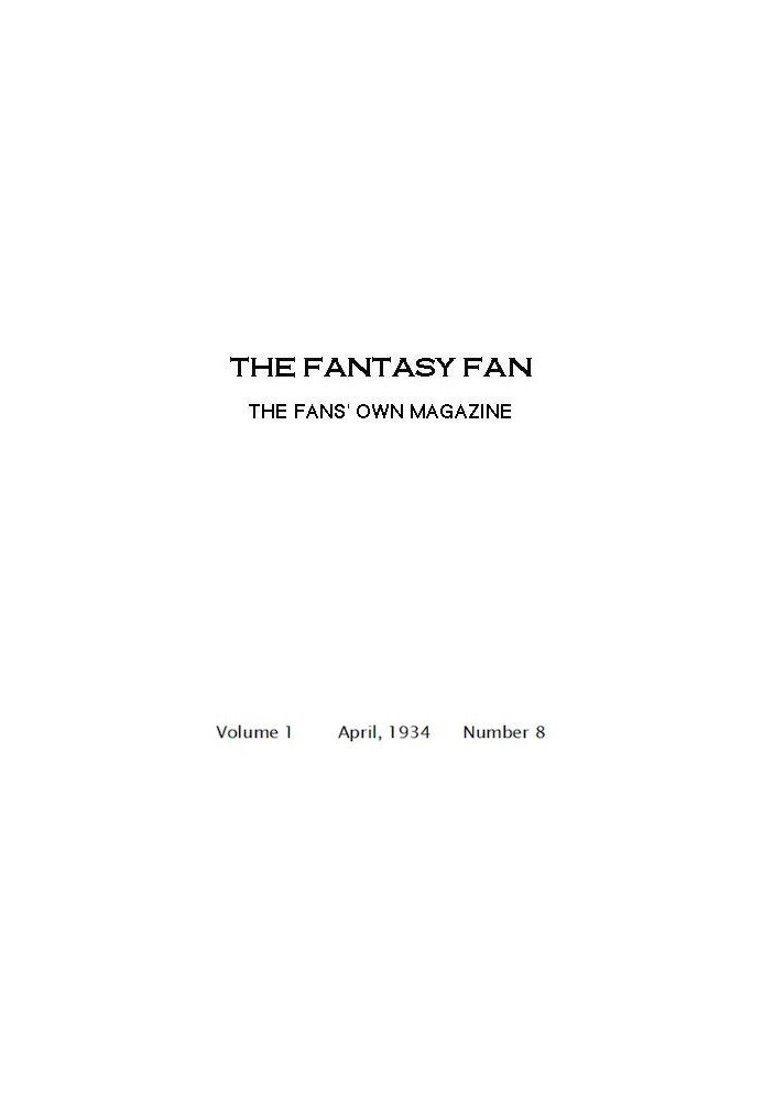 Book The Fantasy Fan, April 1934 The Fan's Own Magazine