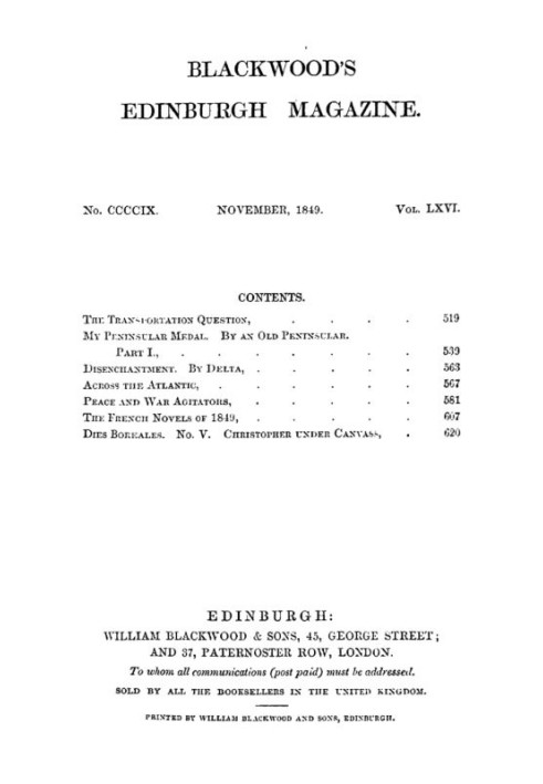 Книга Эдинбургский журнал Blackwood, Vol. 66, № 409, ноябрь 1849 г.