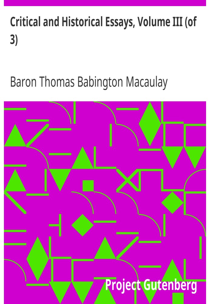 Book Critical and Historical Essays, Volume III (of 3)