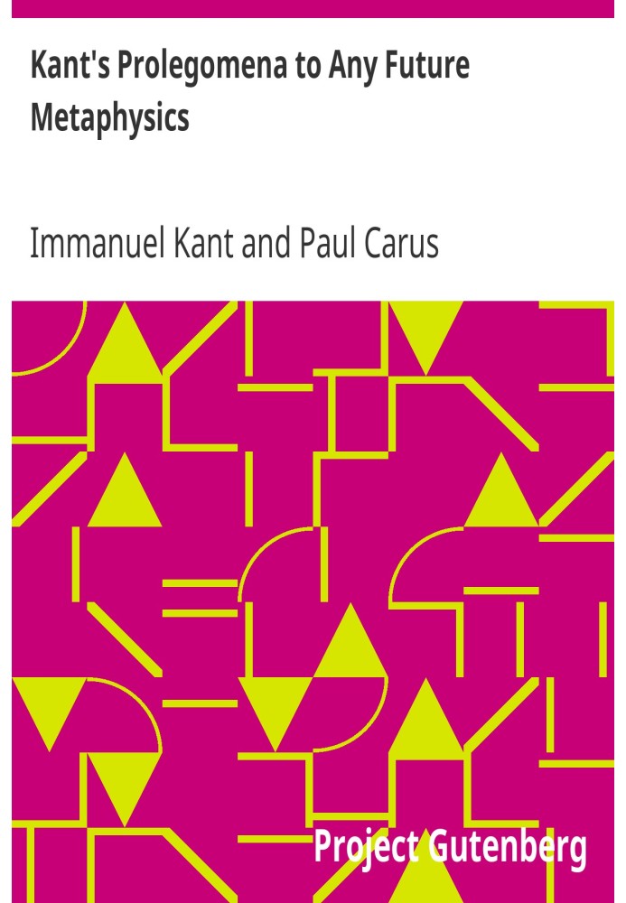 Book Kant's Prolegomena to Any Future Metaphysics