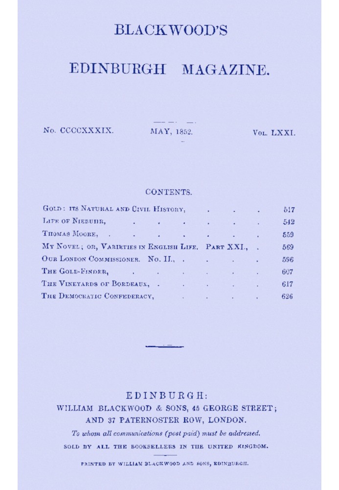 Book Blackwood's Edinburgh magazine, Vol. 71, No. 439, May, 1852