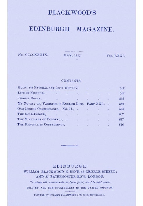 Book Blackwood's Edinburgh magazine, Vol. 71, No. 439, May, 1852
