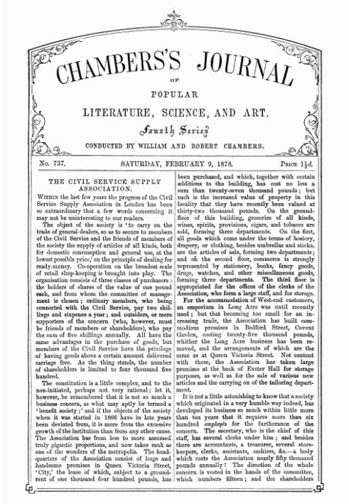 Book Chambers's Journal of Popular Literature, Science, and Art, No. 737, February 9, 1878