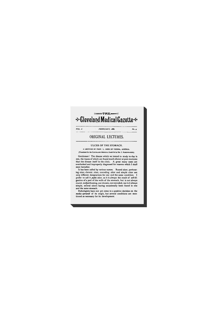 Book The Cleveland Medical Gazette, Vol. 1, No. 4, February 1886