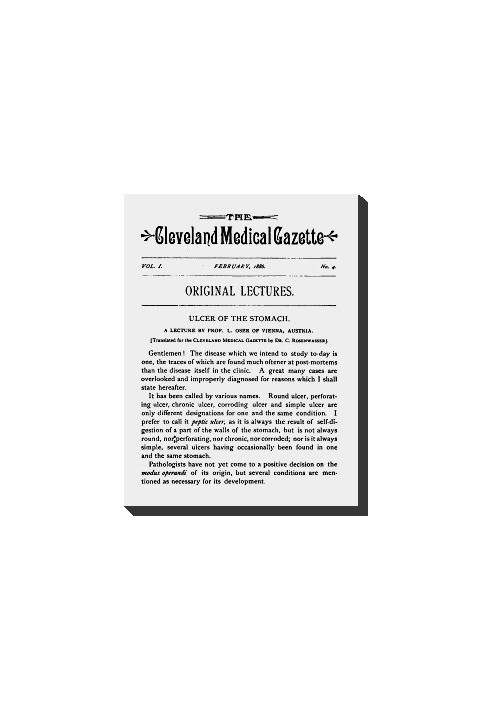 Book The Cleveland Medical Gazette, Vol. 1, No. 4, February 1886