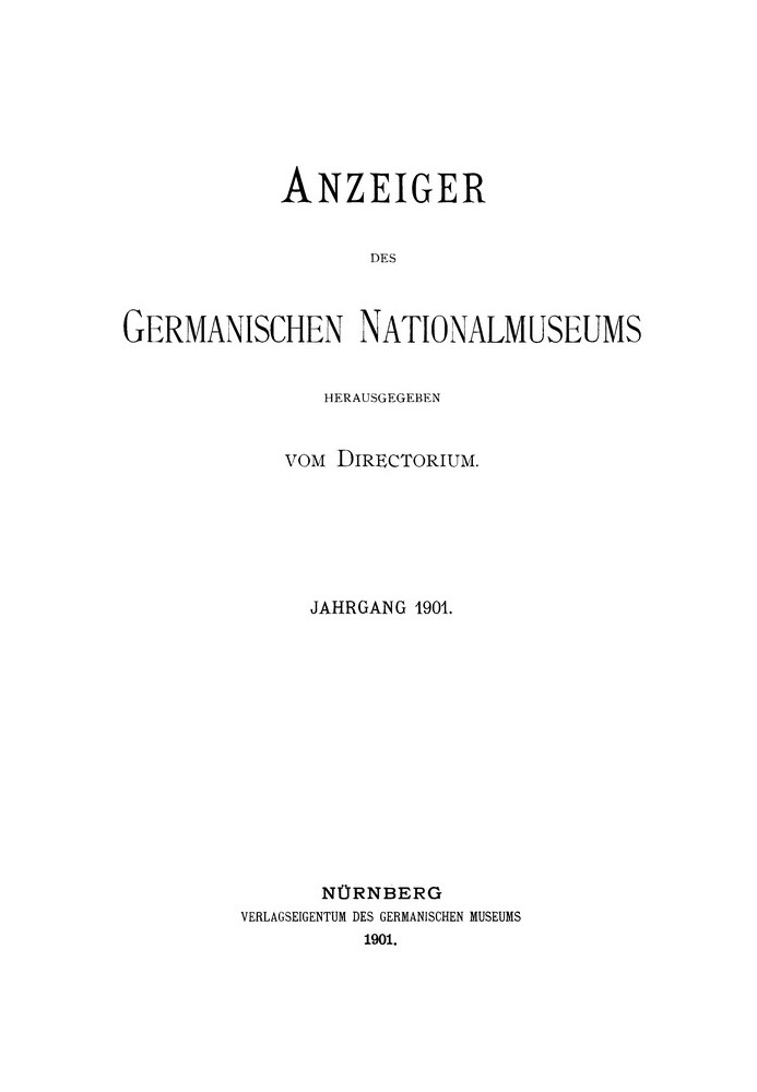 Book Advertisement of the Germanic National Museum, born in 1901