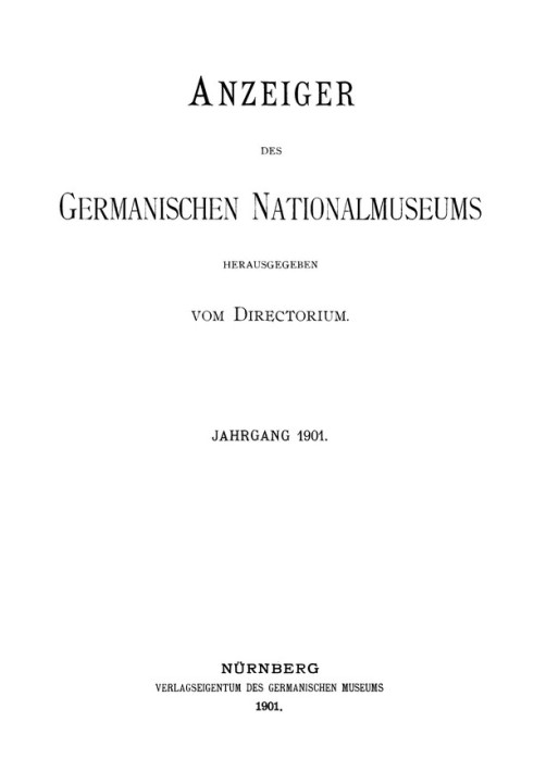 Book Advertisement of the Germanic National Museum, born in 1901
