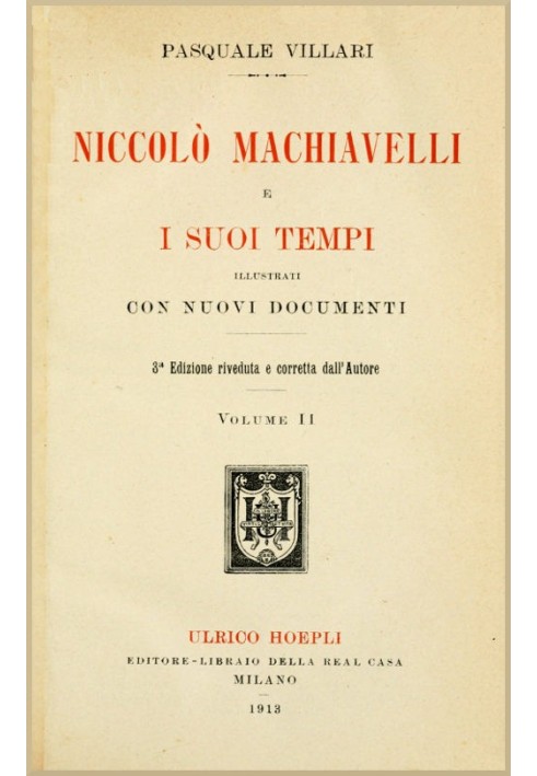 Book Niccolò Machiavelli and his times, vol. II