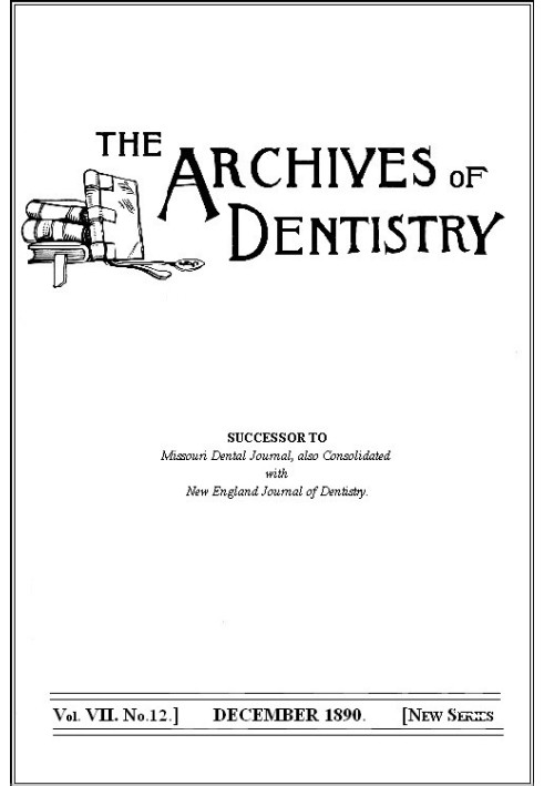 Book The Archives of Dentistry, Vol. VII, No. 12, December 1890