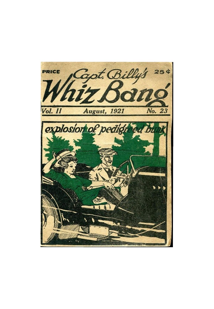 Book Captain Billy's Whiz Bang, Vol. 2, No. 23, August, 1921 America's Magazine of Wit, Humor and Filosophy