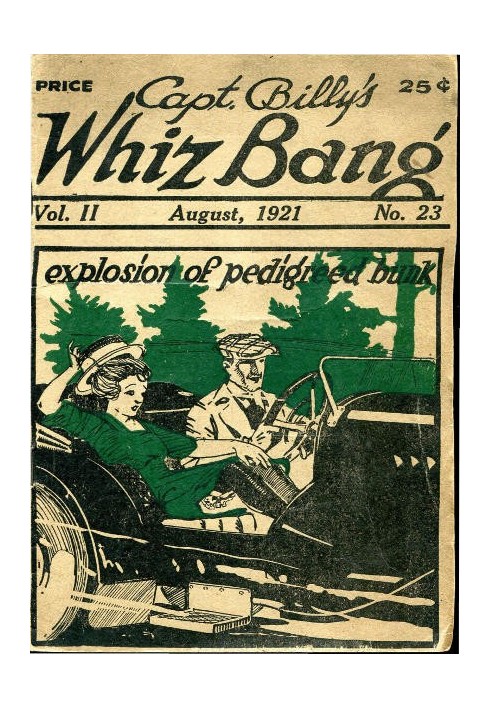 Book Captain Billy's Whiz Bang, Vol. 2, No. 23, August, 1921 America's Magazine of Wit, Humor and Filosophy