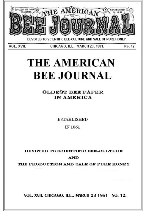 Книга Американський бджолиний журнал. том. XVII, № 12, 23 березня 1881 р
