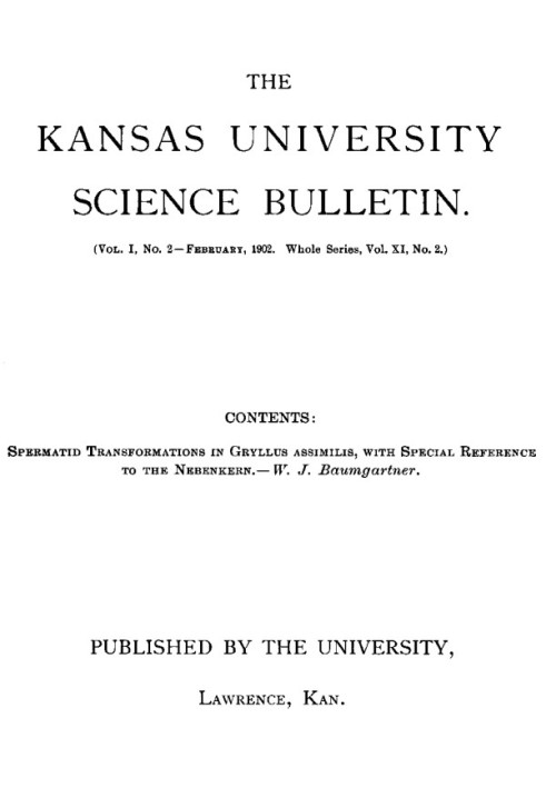 Book The Kansas University Science Bulletin, Vol. I, No. 2, February, 1902