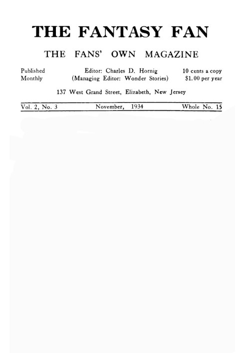Book The Fantasy Fan, Volume 2, Number 3, November 1934